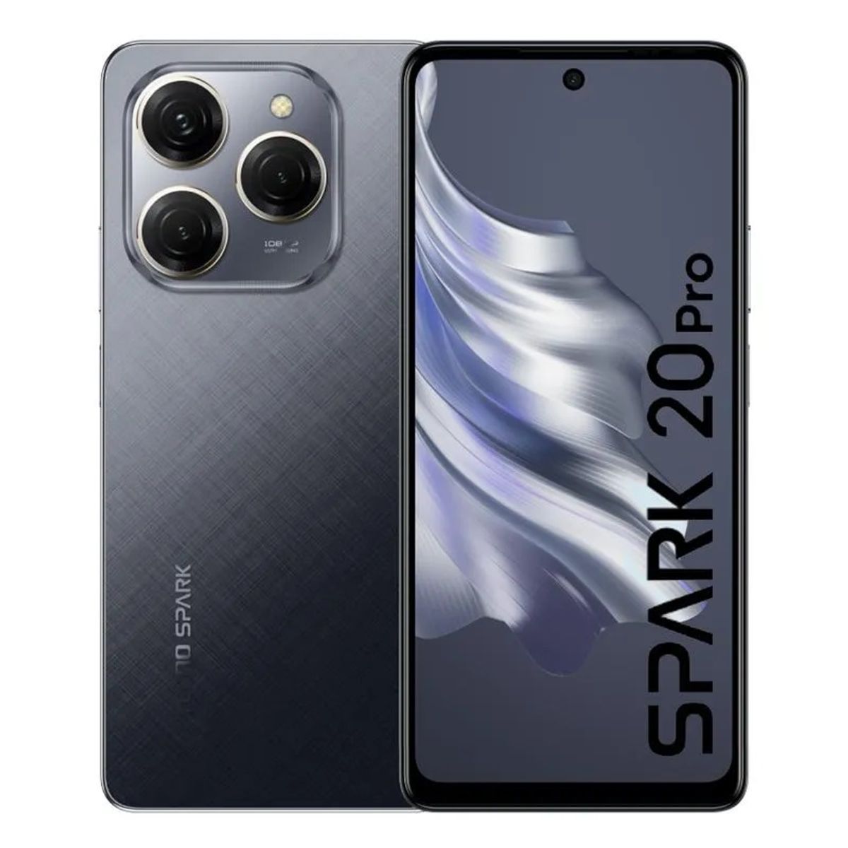 TECNO MOBILE - Smartphone  Tecno Spark 20 PRO  KJ6 256GB ROM+ 16GB RAM (8GB +8GB RAM EXTENDIDA)  MOONLIT BLACK