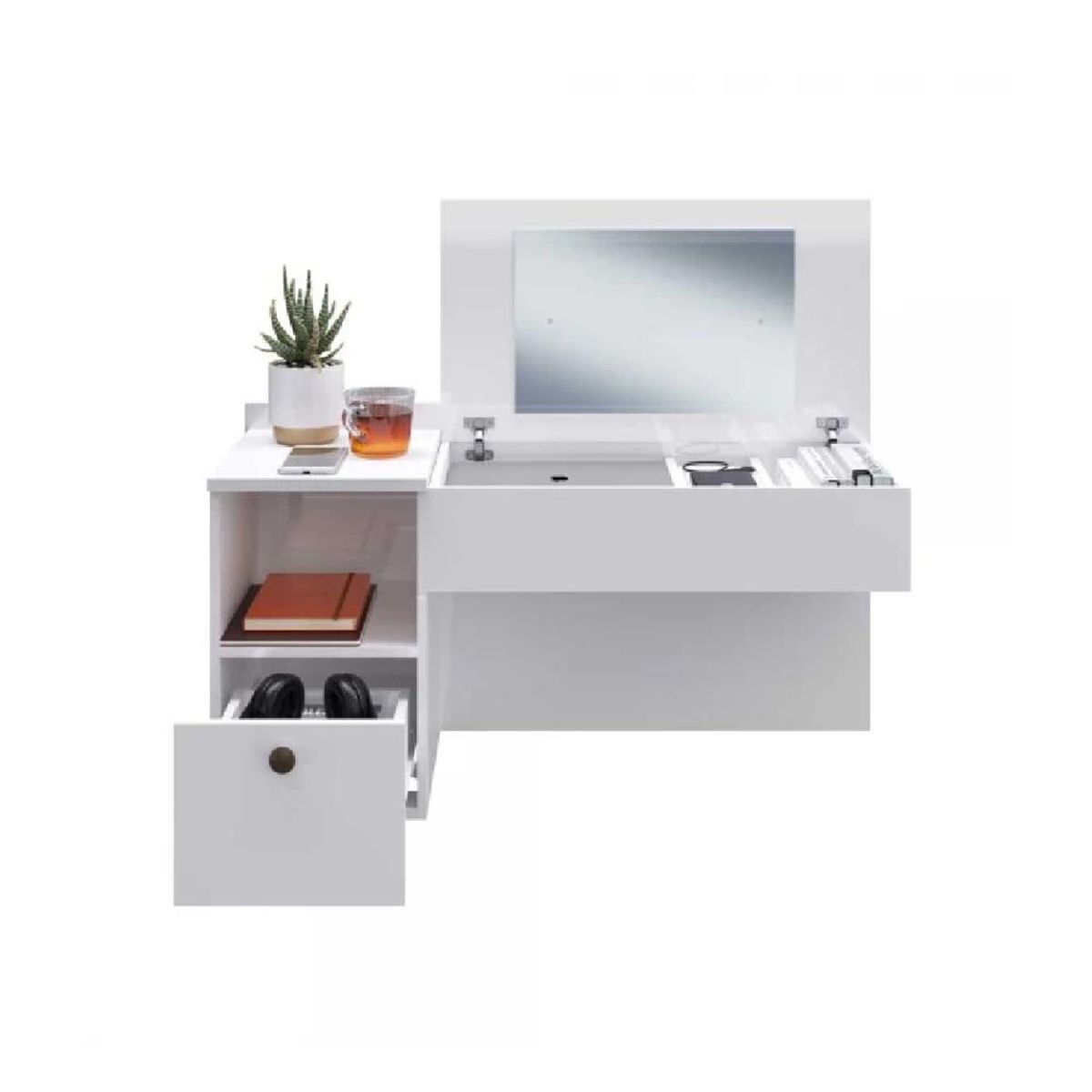 TU MESITA - Tocador Flotante TU MESITA Miriam color Blanco 1 cajón 1 puerta