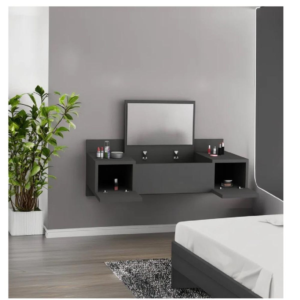 TU MESITA - Tocador Flotante TU MESITA Robín color Negro 3 puertas