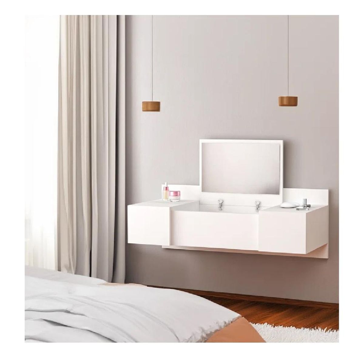 TU MESITA - Tocador Flotante TU MESITA Robín color Blanco 3 puertas