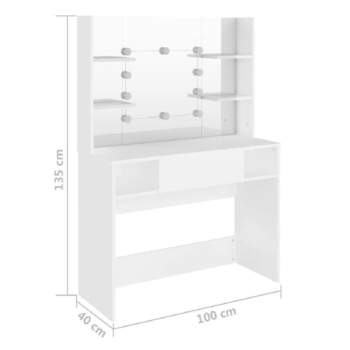 TU MESITA - Tocador Juvenil TU MESITA Olimpia color Blanco 1 cajón mas espejo