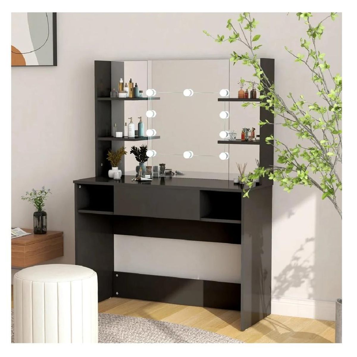 TU MESITA - Tocador Juvenil TU MESITA Olimpia color Negro 1 cajón mas espejo