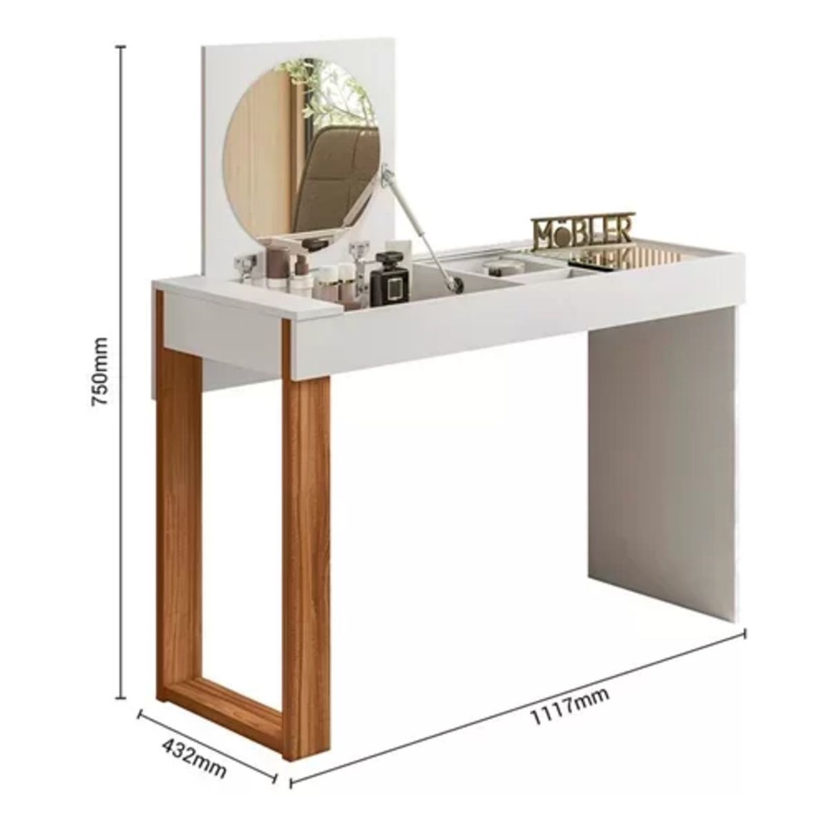 Tocador Minimalista Joshua color BlancoMarrón TU MESITA, marca TU MESITA - Foto 2