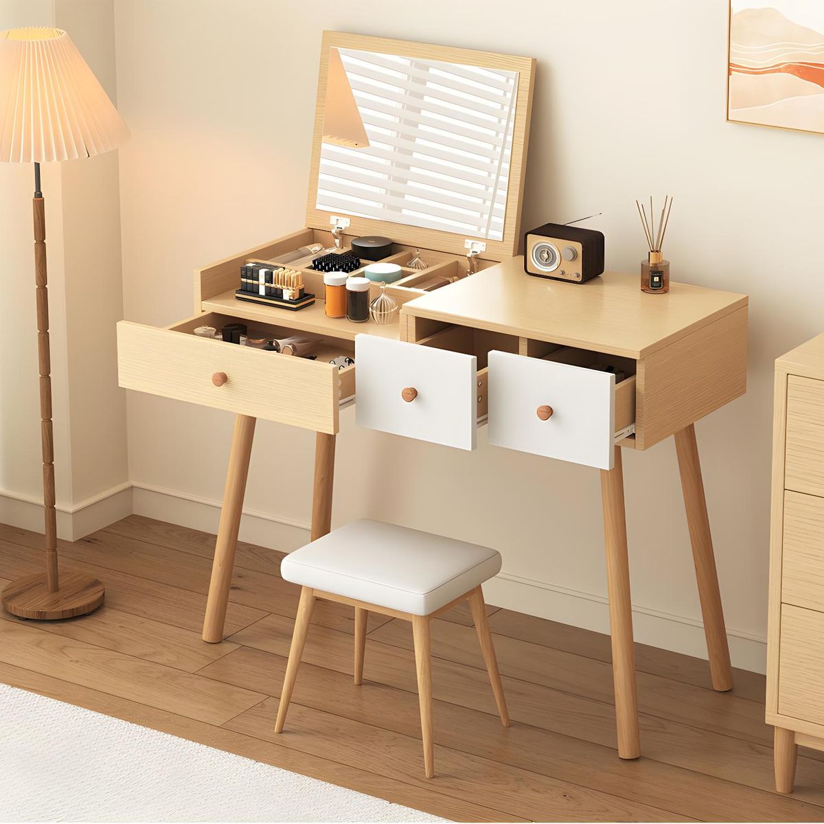 TU MESITA - Tocador Moderno Miller color DunaBlanco TU MESITA