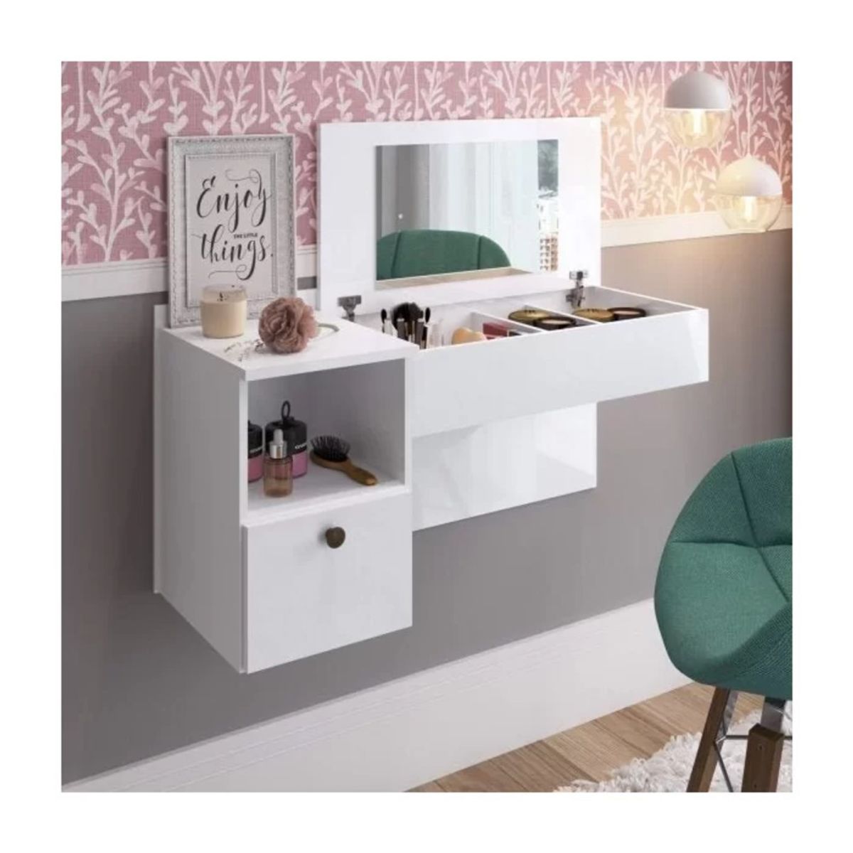 TU MESITA - Tocador Moderno Flotante Cantolao color Blanco TU MESITA