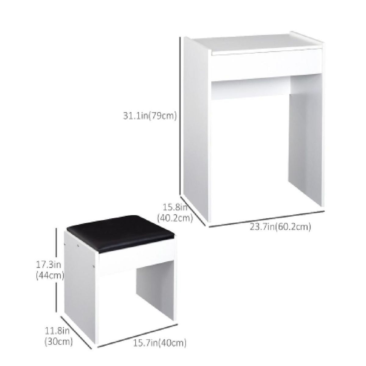 TU MESITA - Tocador Multiusos TU MESITA Sofía color Blanco con espejo 1 puerta