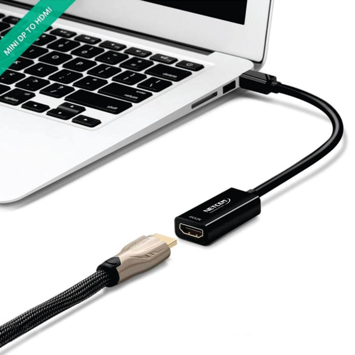 NETCOM - Adaptador Convertidor Mini DisplayPort a HDMI NETCOM 4K 60Hz