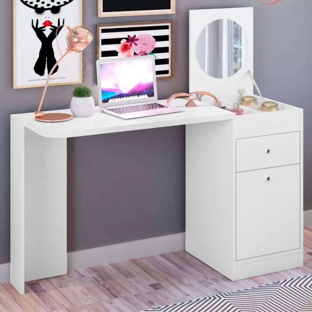 TU MESITA - Tocador Escritorio Alvaro color Blanco TU MESITA
