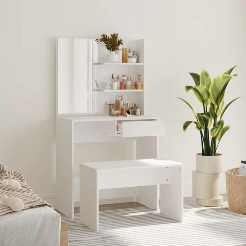 TU MESITA - Tocador Clásico Simón con espejo color Blanco TU MESITA