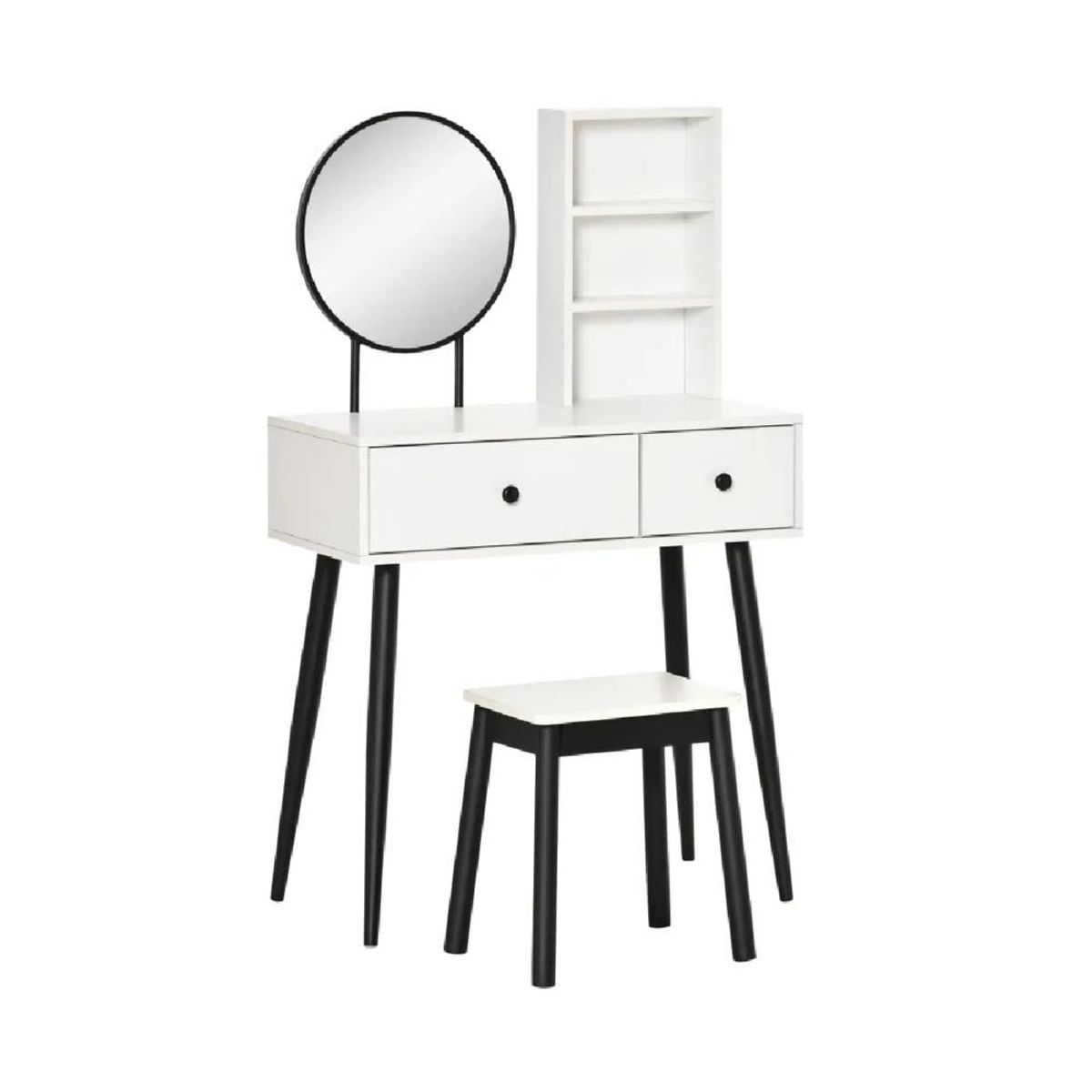 TU MESITA - Tocador Juvenil TU MESITA Maju con Espejo color Blanco 2 cajones