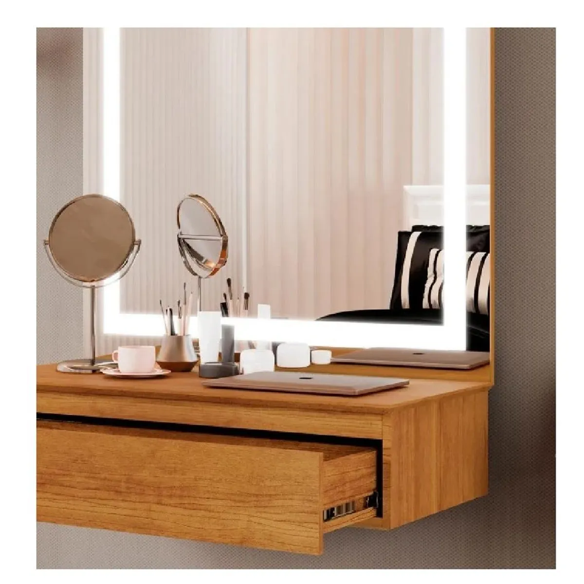 TU MESITA - Tocador Flotante TU MESITA Regina color Marrón 1 cajón