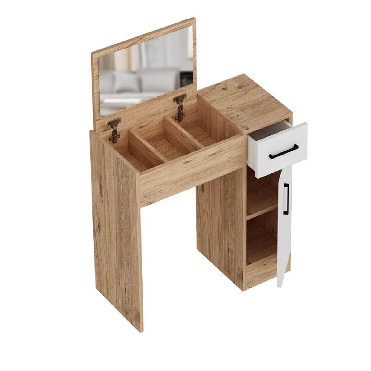 TU MESITA - Tocador Juvenil TU MESITA Renzo color HayaBlanco 1 cajón 2 puertas