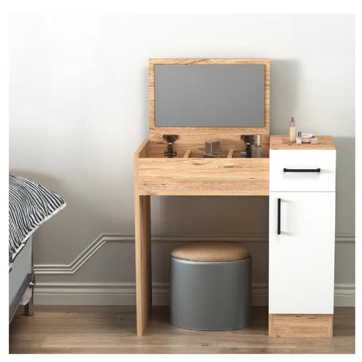 TU MESITA - Tocador Juvenil TU MESITA Renzo color HayaBlanco 1 cajón 2 puertas