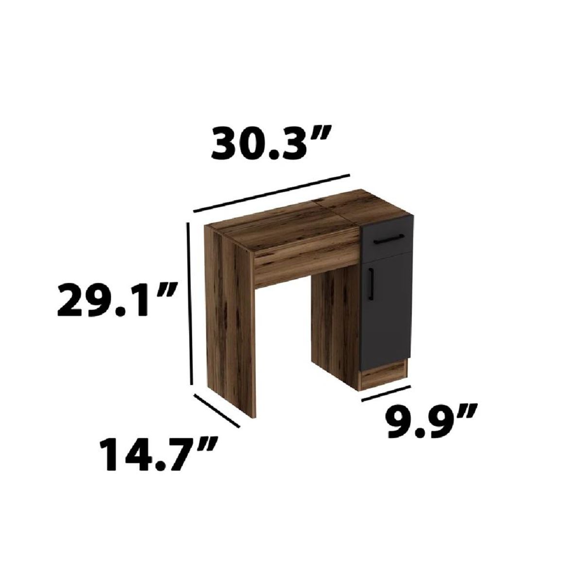 TU MESITA - Tocador Juvenil TU MESITA Renzo color MarrónNegro 1 cajón 2 puertas