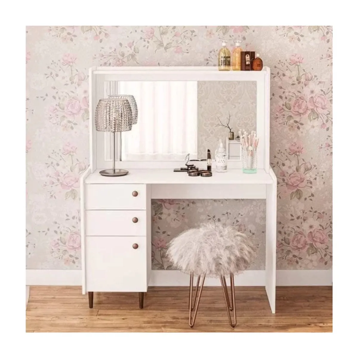 TU MESITA - Tocador Juvenil Roma color Blanco con espejo TU MESITA