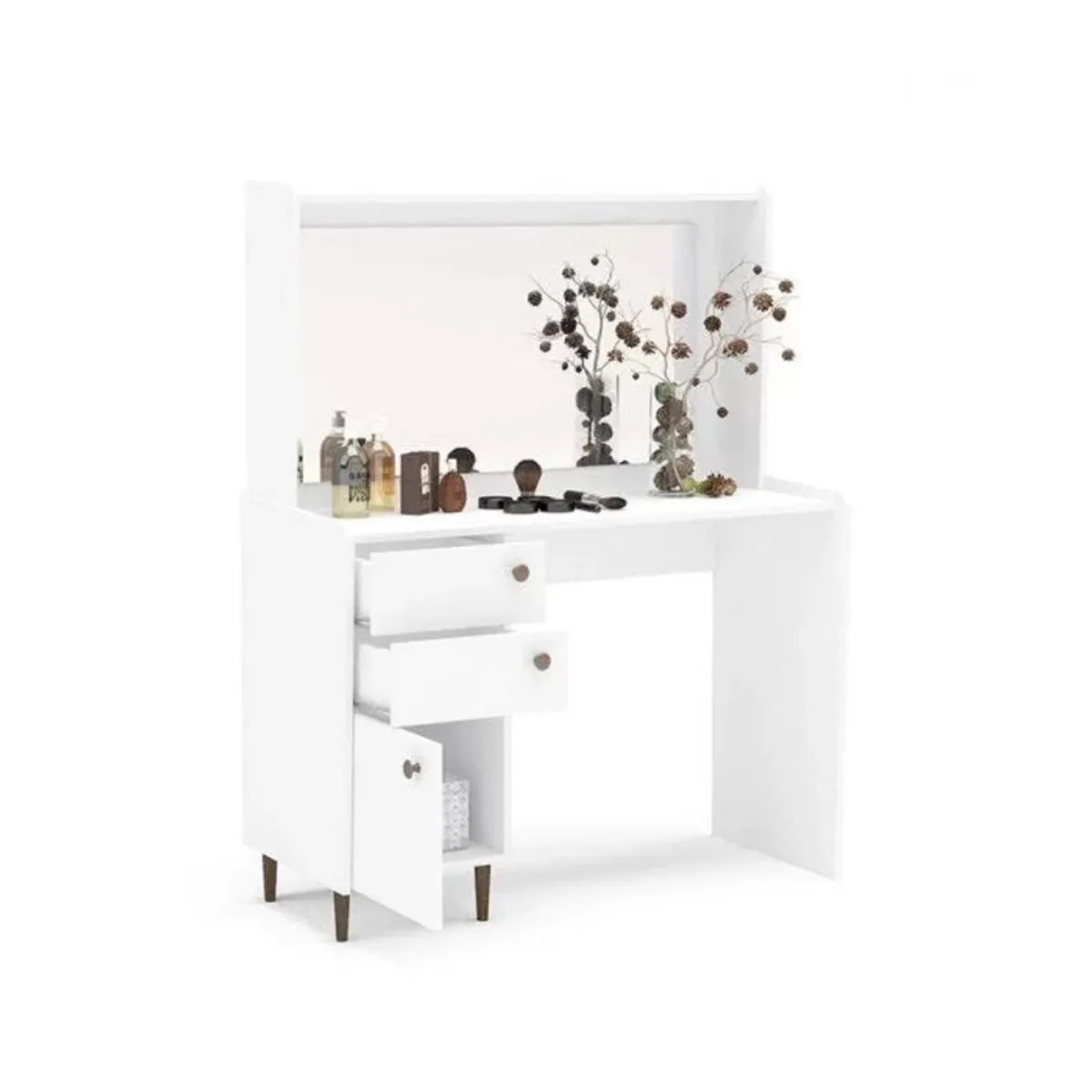 TU MESITA - Tocador Juvenil Roma color Blanco con espejo TU MESITA