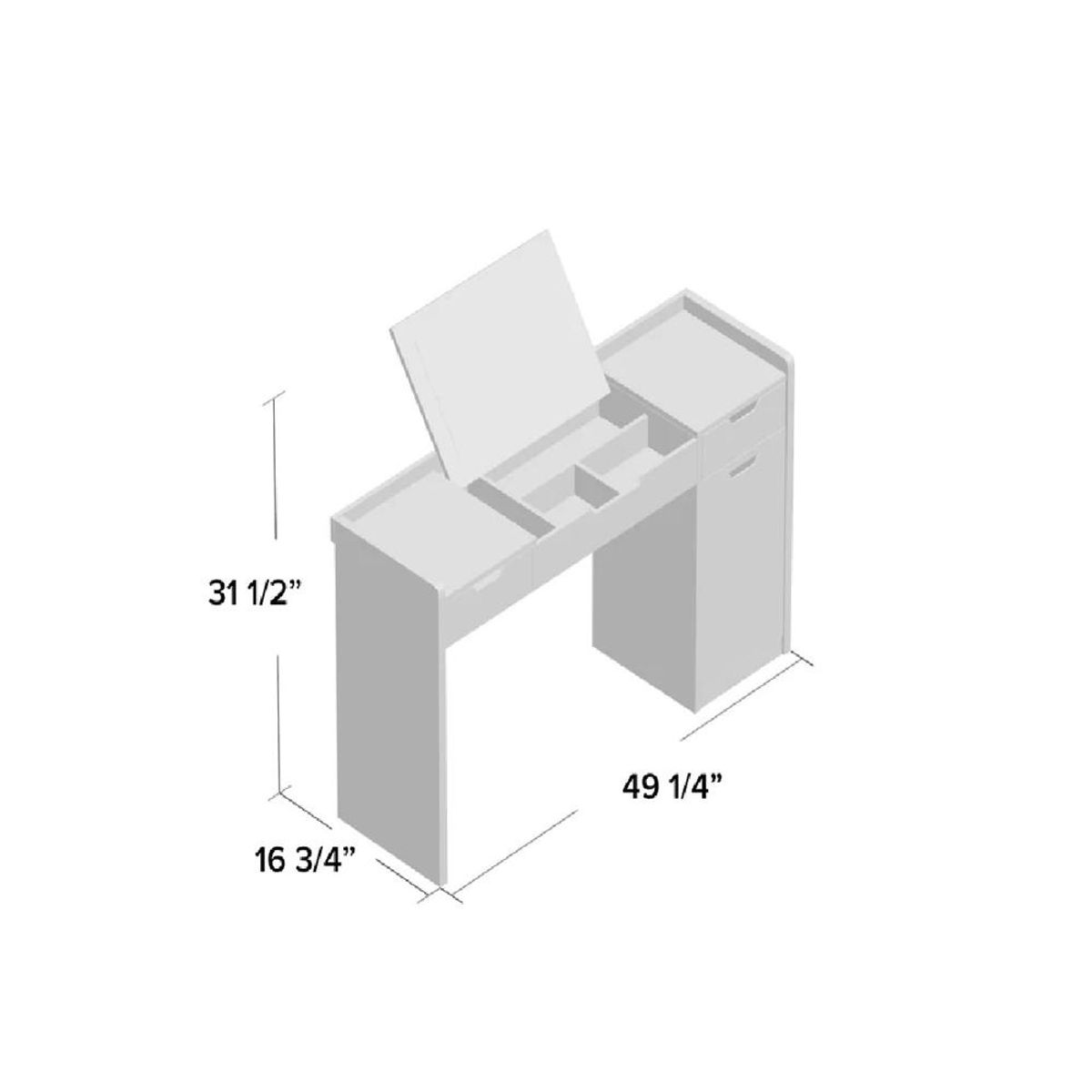 TU MESITA - Tocador Moderno TU MESITA Montana color negro 3 cajones 1 puerta