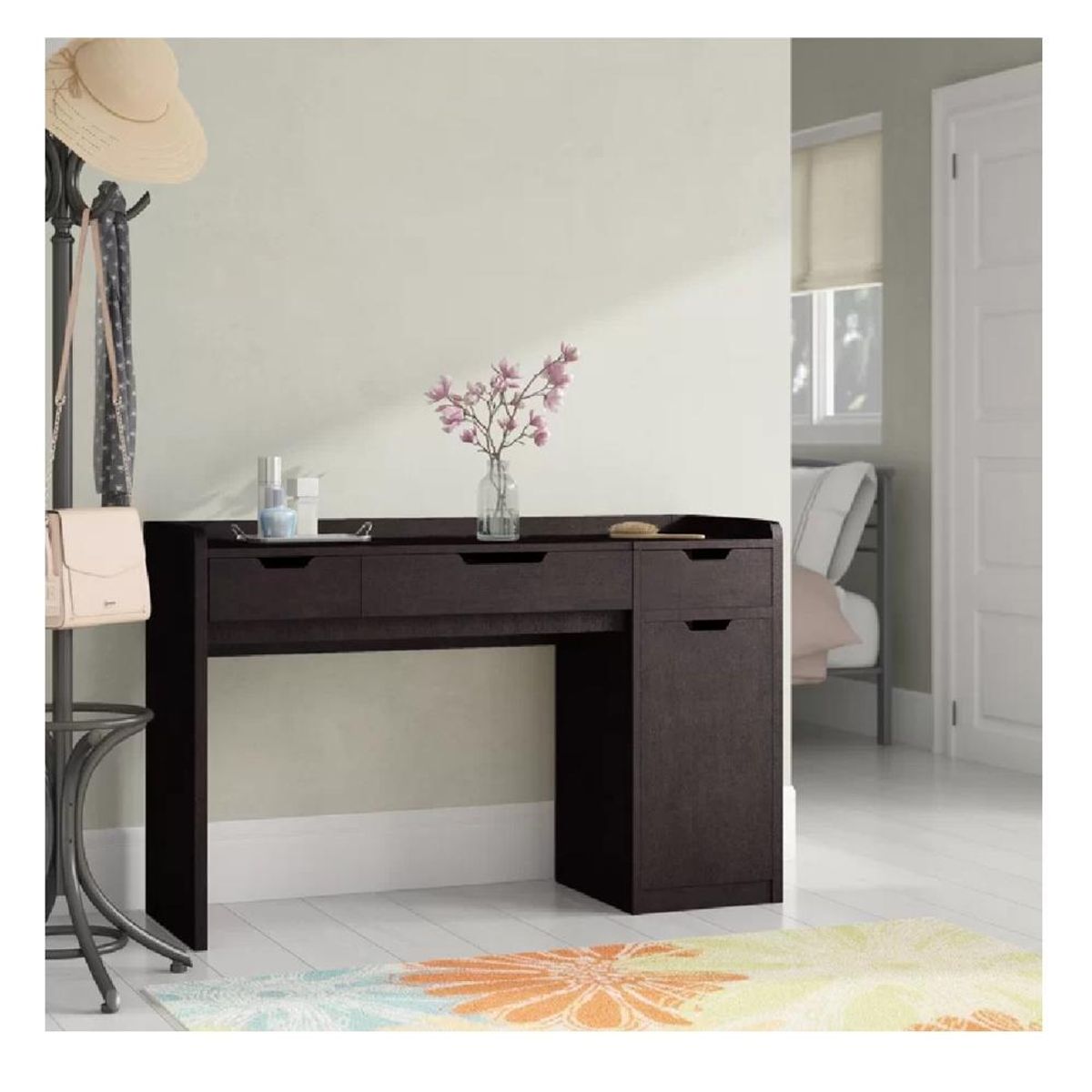 TU MESITA - Tocador Moderno TU MESITA Montana color negro 3 cajones 1 puerta