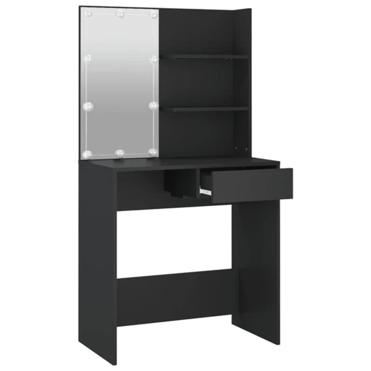 TU MESITA - Tocador Moderno Misti con focos LED color Negro TU MESITA