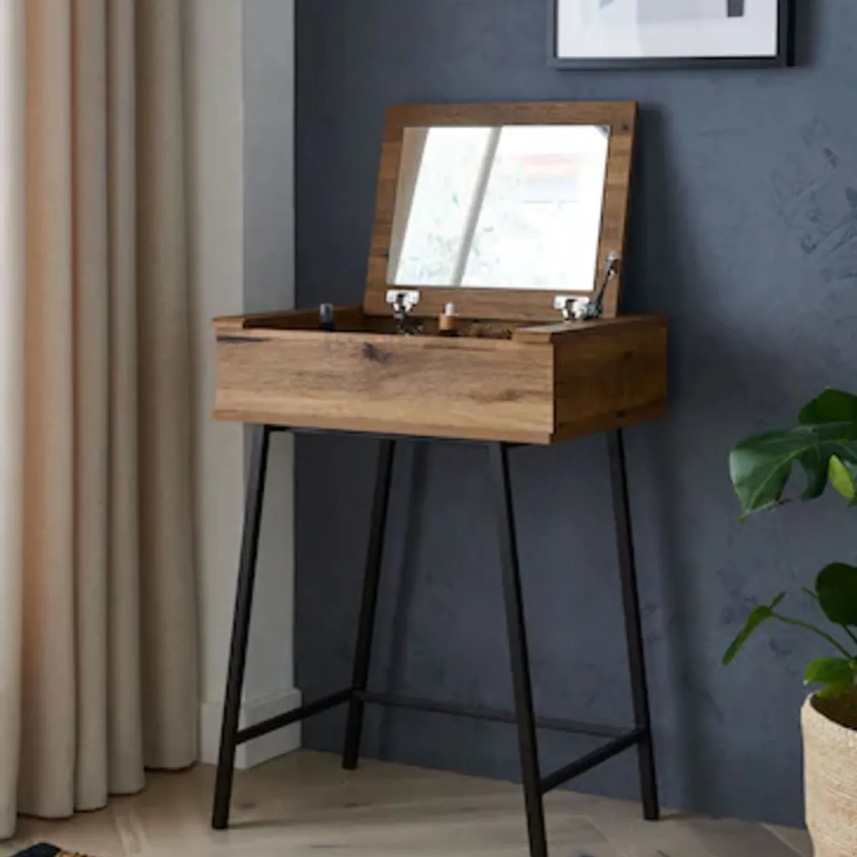 TU MESITA - Tocador Rústico Rita con Espejo color Marrón TU MESITA