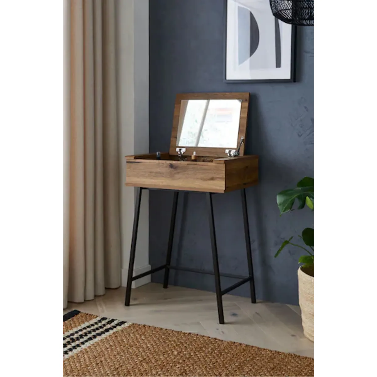 TU MESITA - Tocador Rústico Rita con Espejo color Marrón TU MESITA