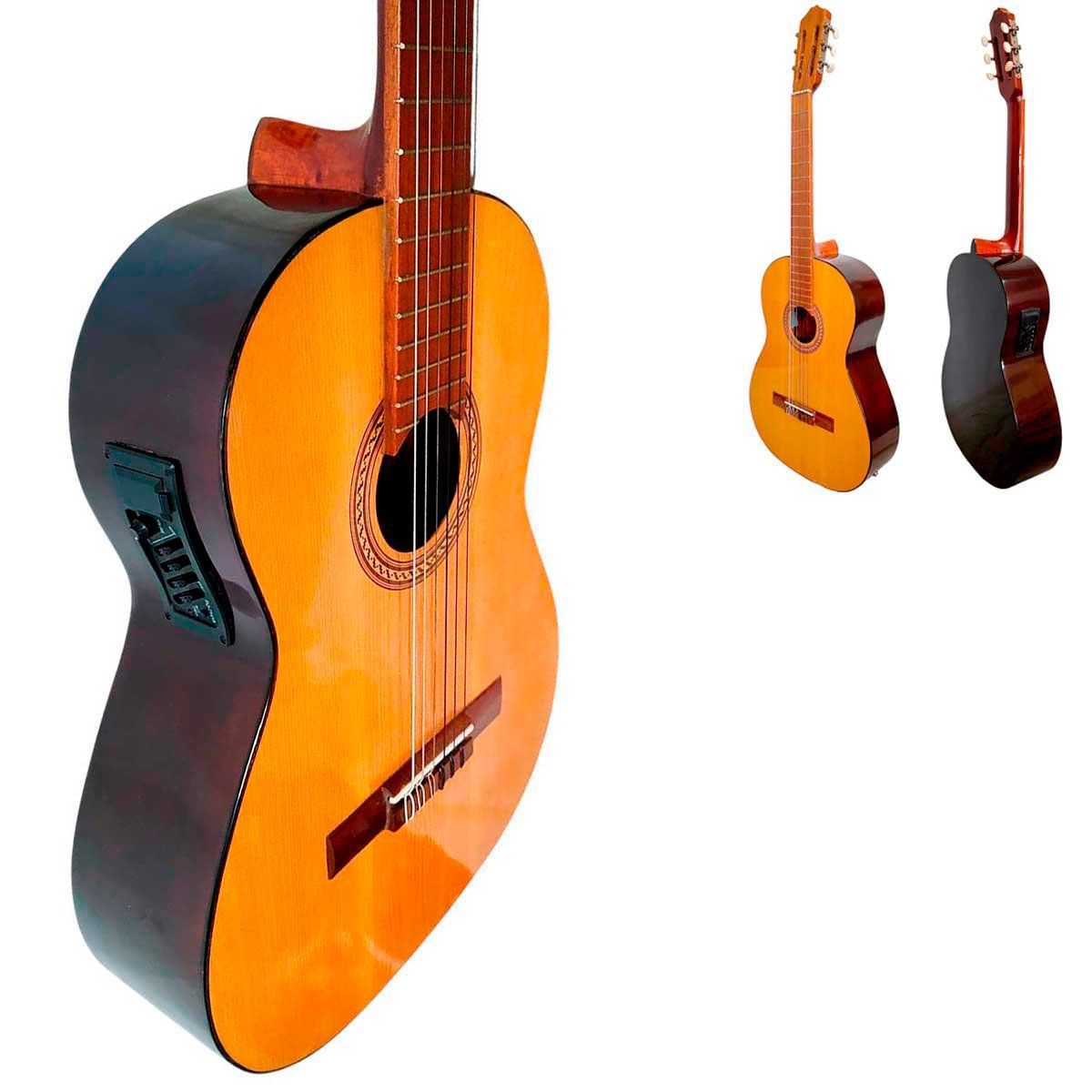 MALLKU - E. Falcon- Guitarra Clasica Electroacustica 4 bandas + Funda