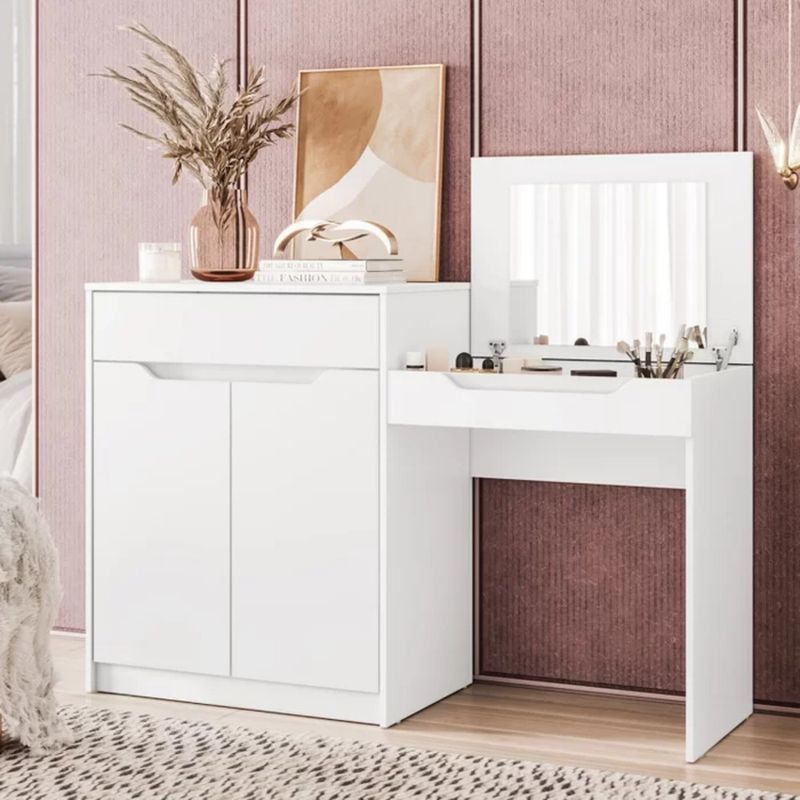 TU MESITA - Tocador y Cómoda Moderna Moisés color Blanco TU MESITA