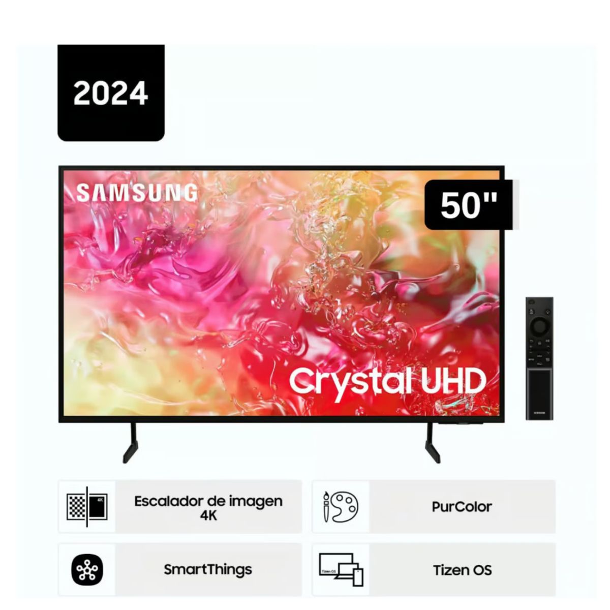 SAMSUNG - Televisor Samsung LED 50'' Crystal UHD 4K 50DU7000 Tizen OS Smart TV - Nuevo 2024