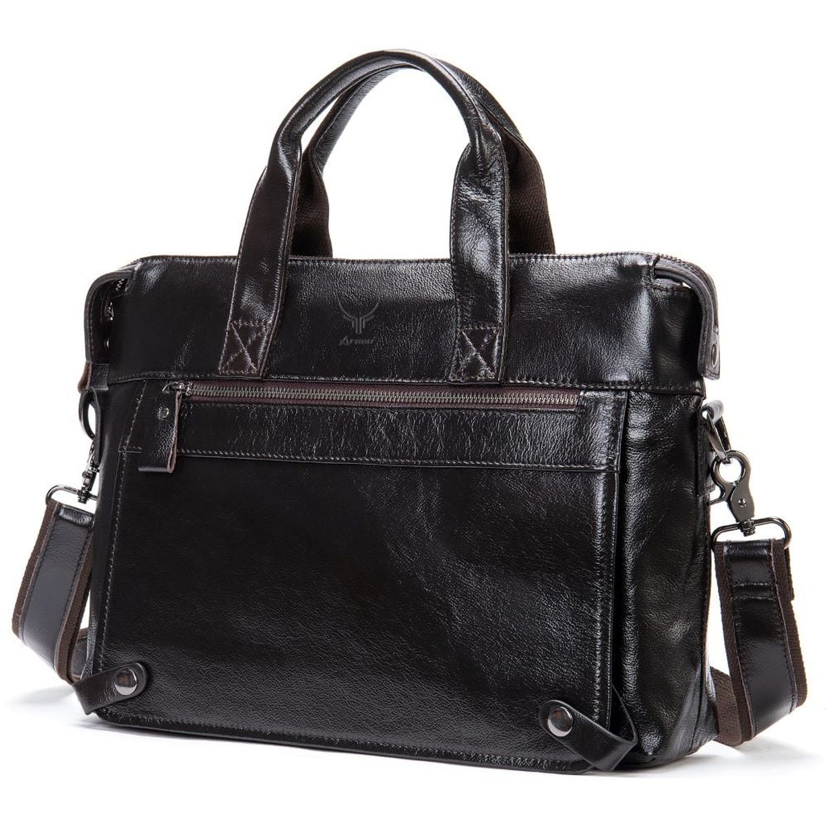 ARMUZ - Maletín de cuero vacuno Cod. 9103 / Para Laptop 14 pulgadas