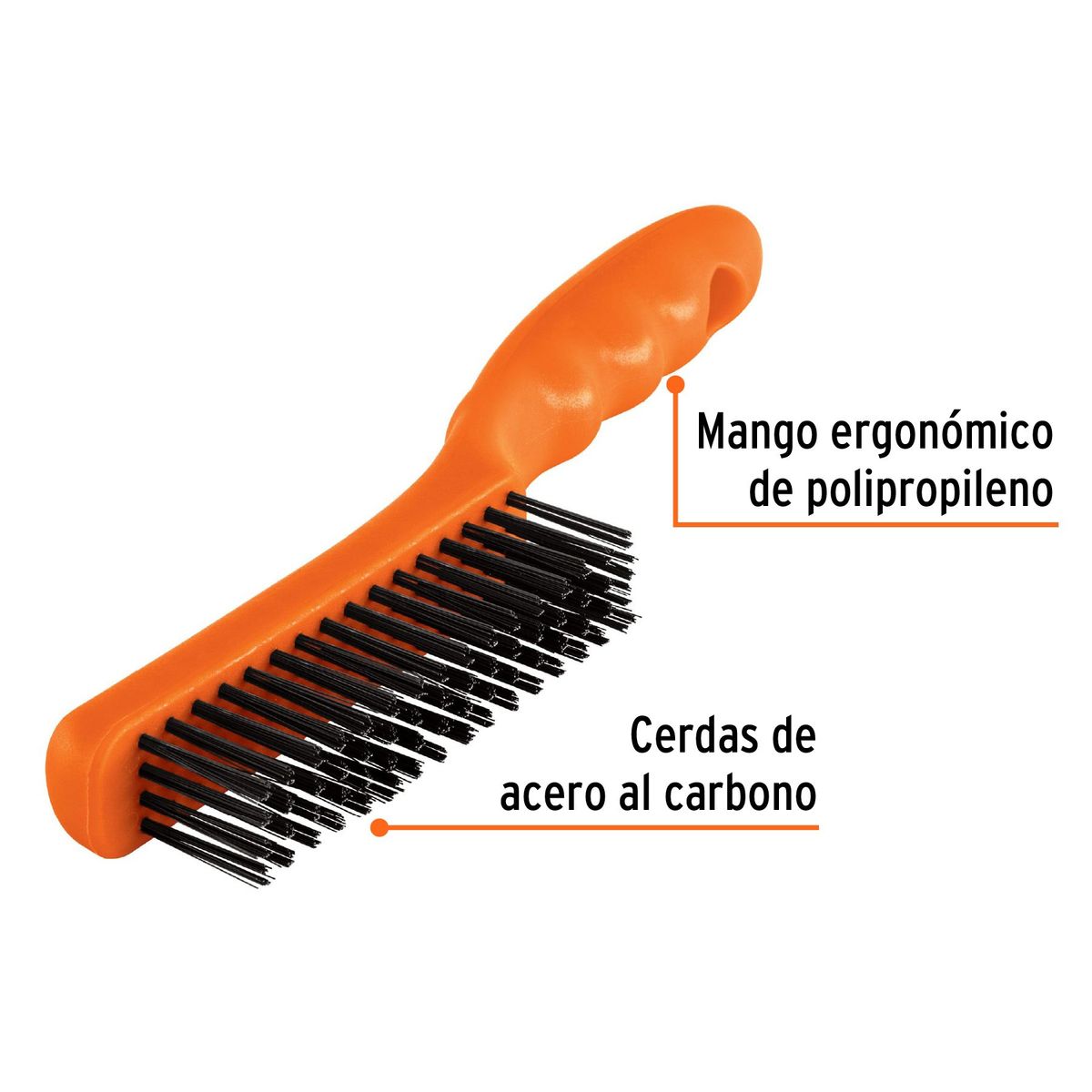 TRUPER - Escobilla Cepillo de Alambre Mango Ergonómico 11559 Truper