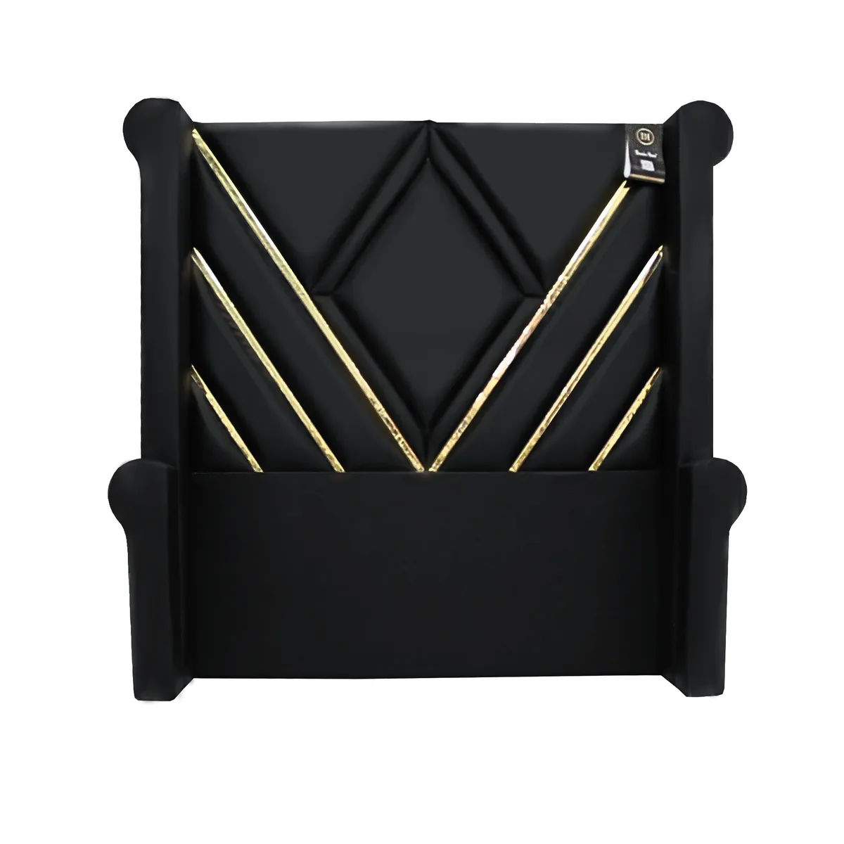 BARAKA HOME - Cabecera Signature Ceuta con Tela espejo 2 Plz - Negro