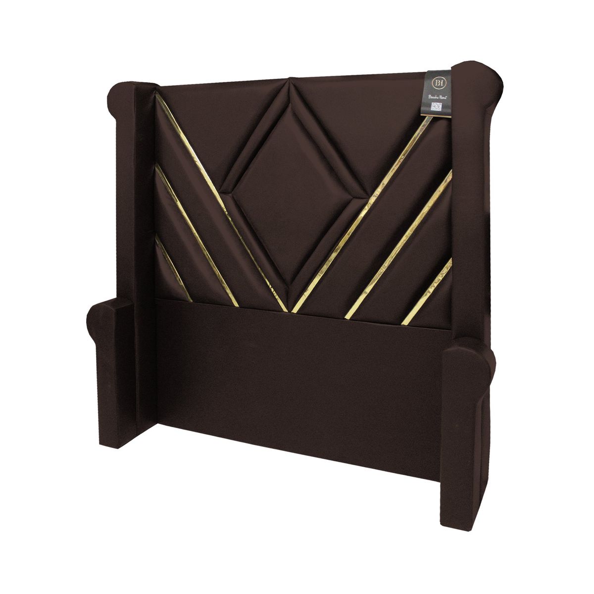 BARAKA HOME - Cabecera Signature Ceuta con Tela espejo 2 Plz - Chocolate