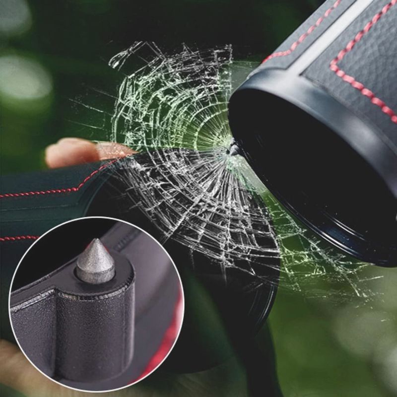 CARJOLLITY - Martillo Emergencia Corta Cinturon Rompe Ventana Vidrio Luna