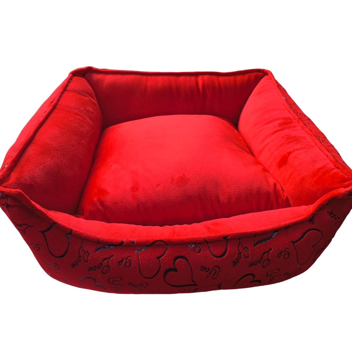 NACIONAL - Cama cuadrada para mascota Talla S -Rojo