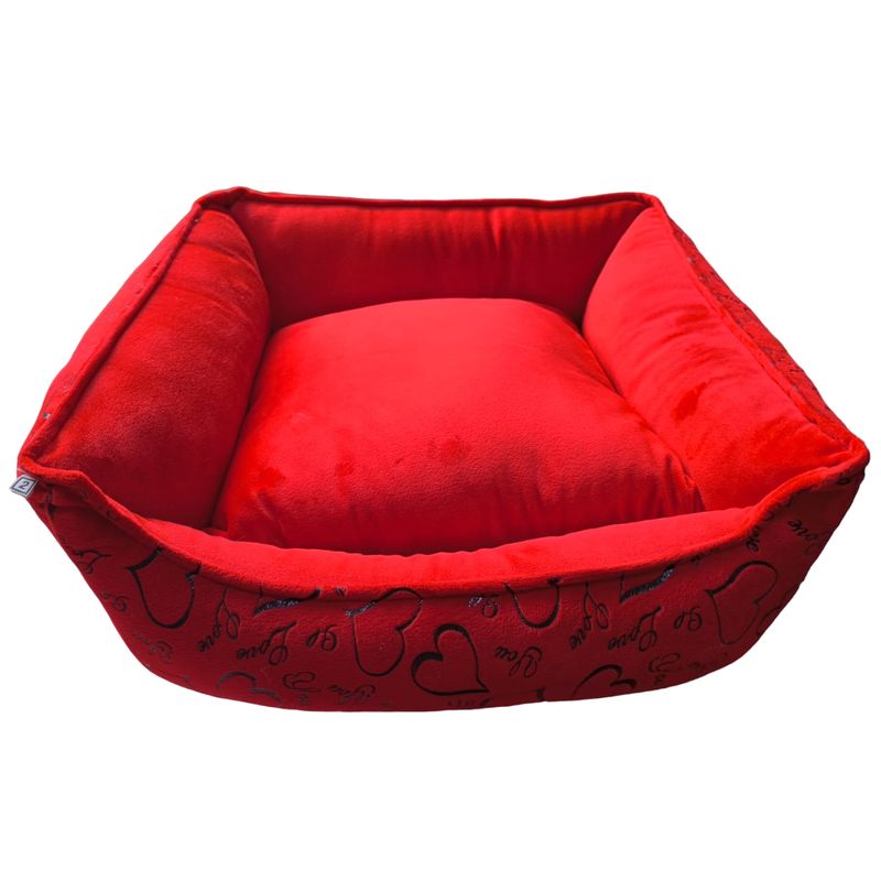 NACIONAL - Cama cuadrada para mascota Talla S -Rojo