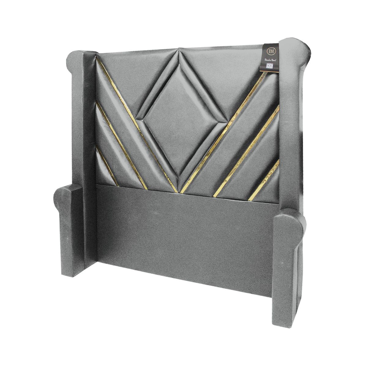 BARAKA HOME - Cabecera Signature Ceuta con Tela espejo 2 Plz - Gris Claro