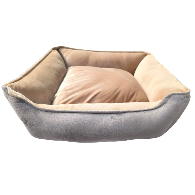 NACIONAL - Cama cuadrada para mascota Talla S -Beige