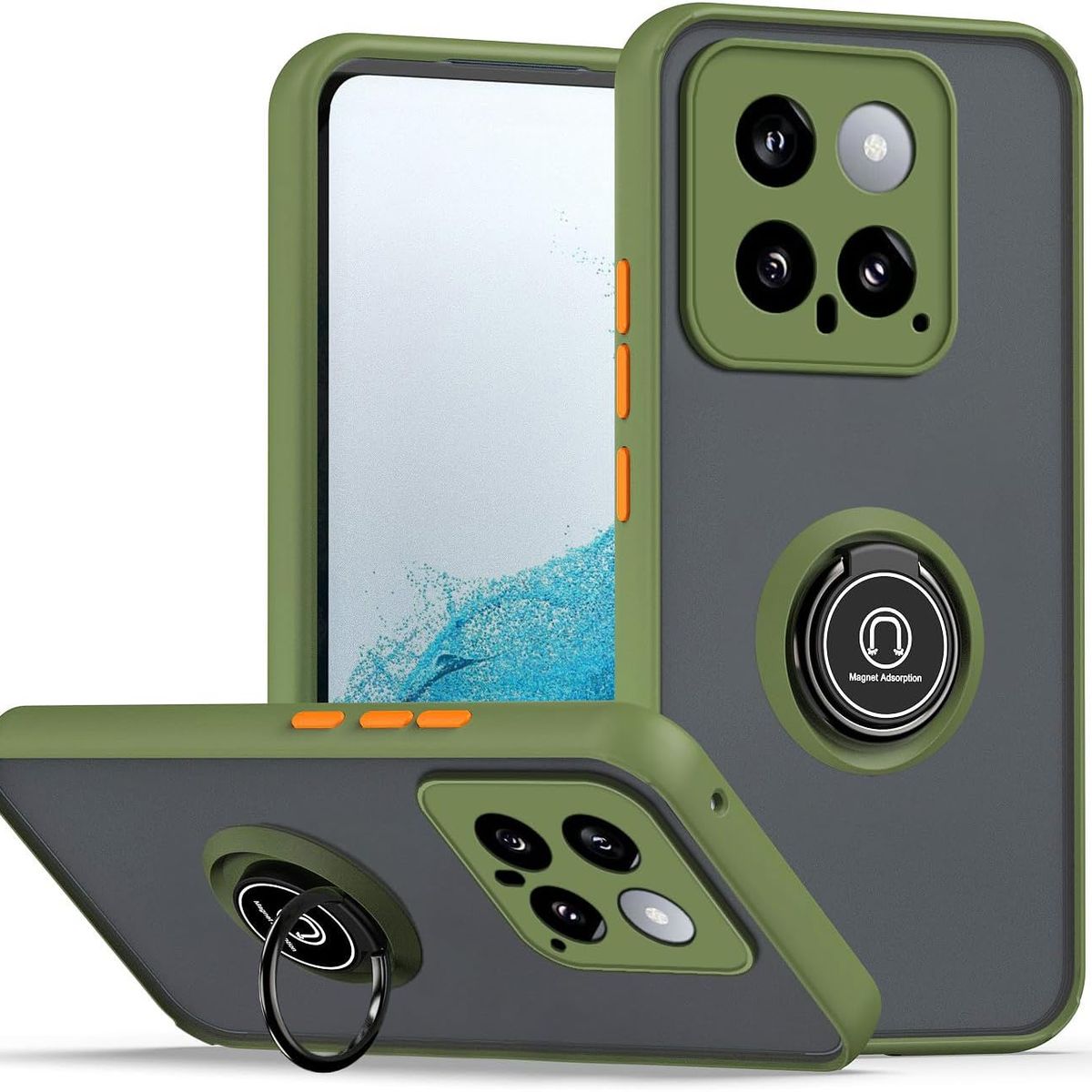 GENERICO - Case Ahumado Con Anillo Xiaomi 14 Mi 14 - VERDE