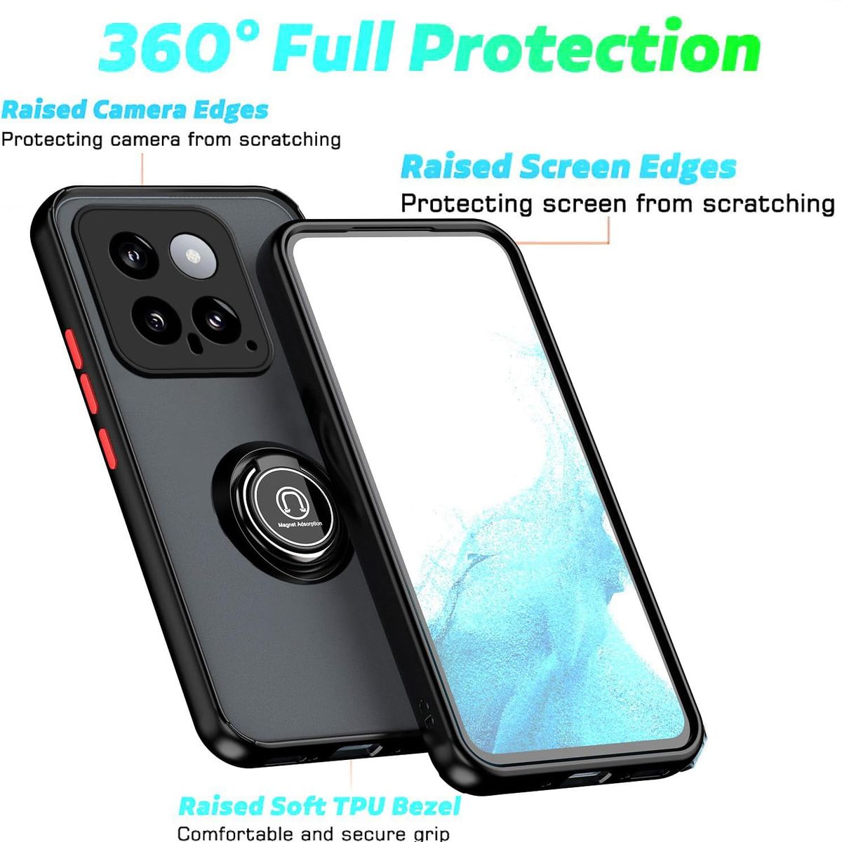 GENERICO - Case Ahumado Con Anillo Xiaomi 14 Mi 14 - NEGRO