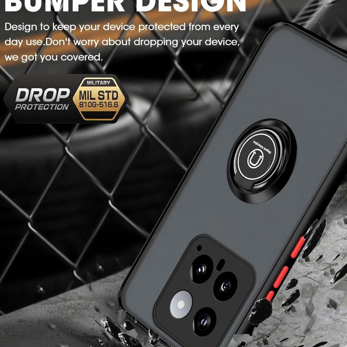 GENERICO - Case Ahumado Con Anillo Xiaomi 14 Mi 14 - NEGRO