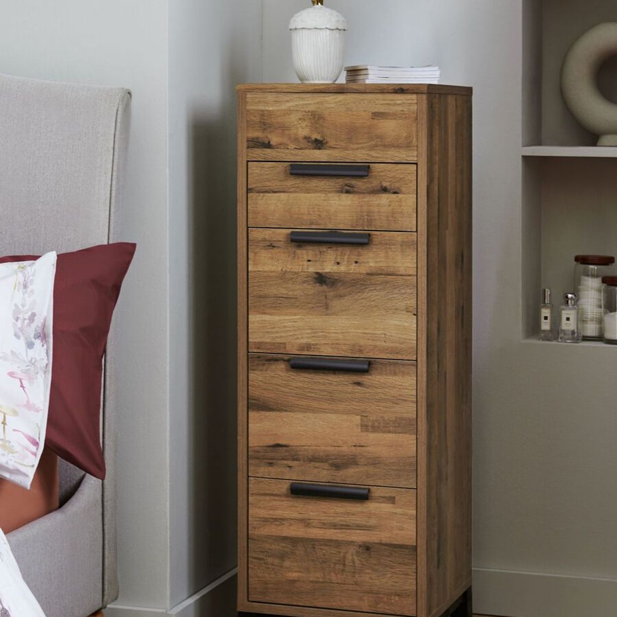 TU MESITA - Tocador Cómoda Rústica Vanity color Marrón TU MESITA 4 cajones