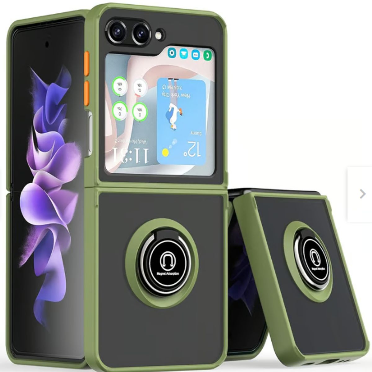 GENERICO - Funda Case Para Samsung Z Flip 5 Anti golpe Anillo - VERDE