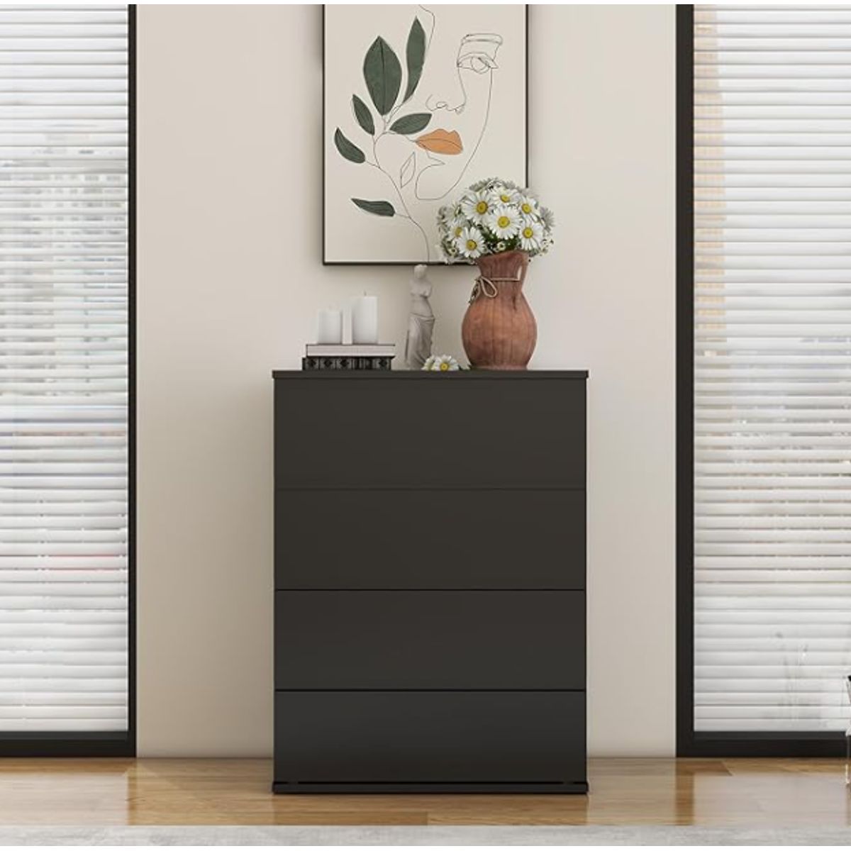 NACION MUEBLES - CÓMODA CLÁSICA NACIÓN MUEBLES STELA NEGRA