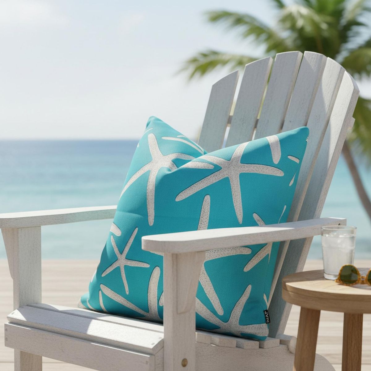 MAP DESIGN HOME - Funda De Cojin Estrella de Mar Turquesa 45 x 45 cm