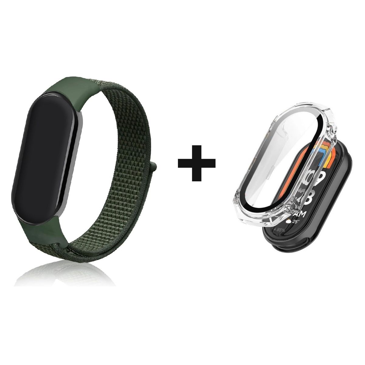 GENERICO - CORREA + BUMPER PARA XIAOMI BAND 8 VERDE