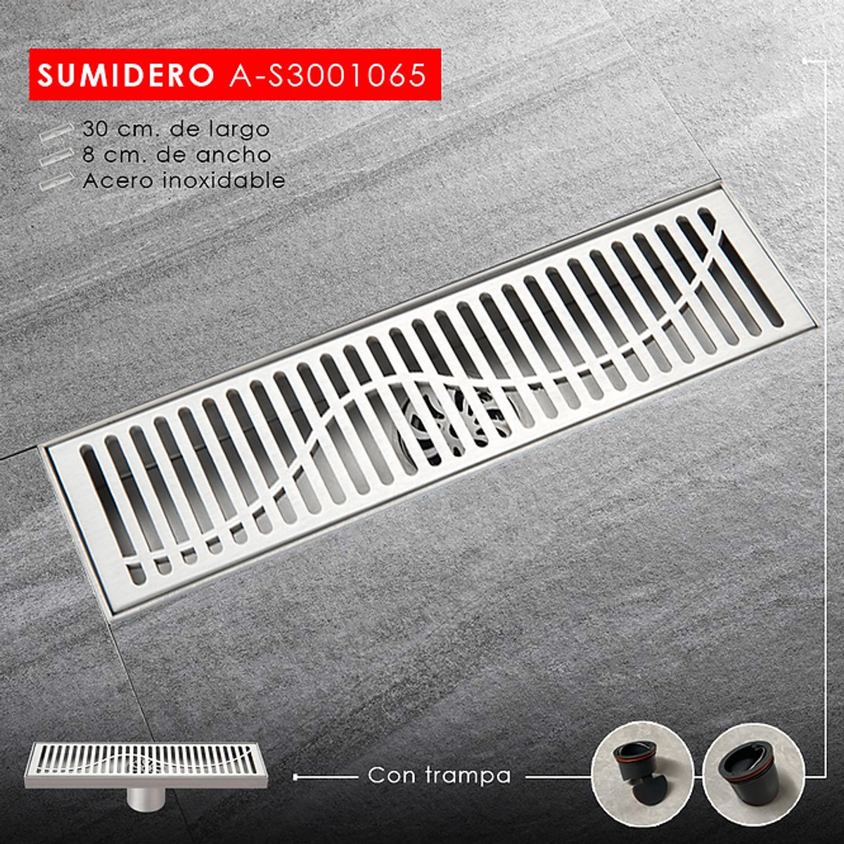 XM - SUMIDERO DECORATIVO SATINADO A-S3001065