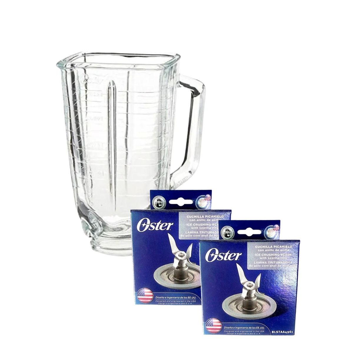 OSTER - COMBO OSTER VASO LICUADORA 125LT+2CUCHILLA 4ASPAS