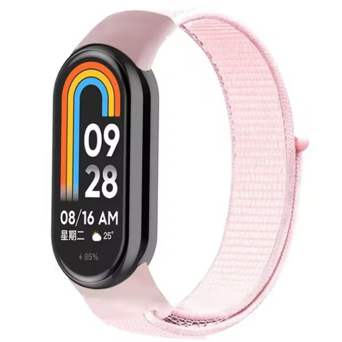 GENERICO - CORREA NYLON PARA  XIAOMI BAND 8 ROSA