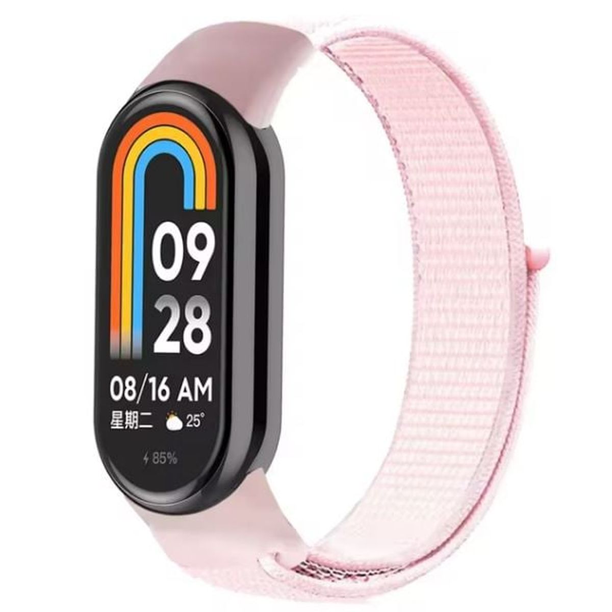 GENERICO - CORREA NYLON PARA  XIAOMI BAND 8 ROSA