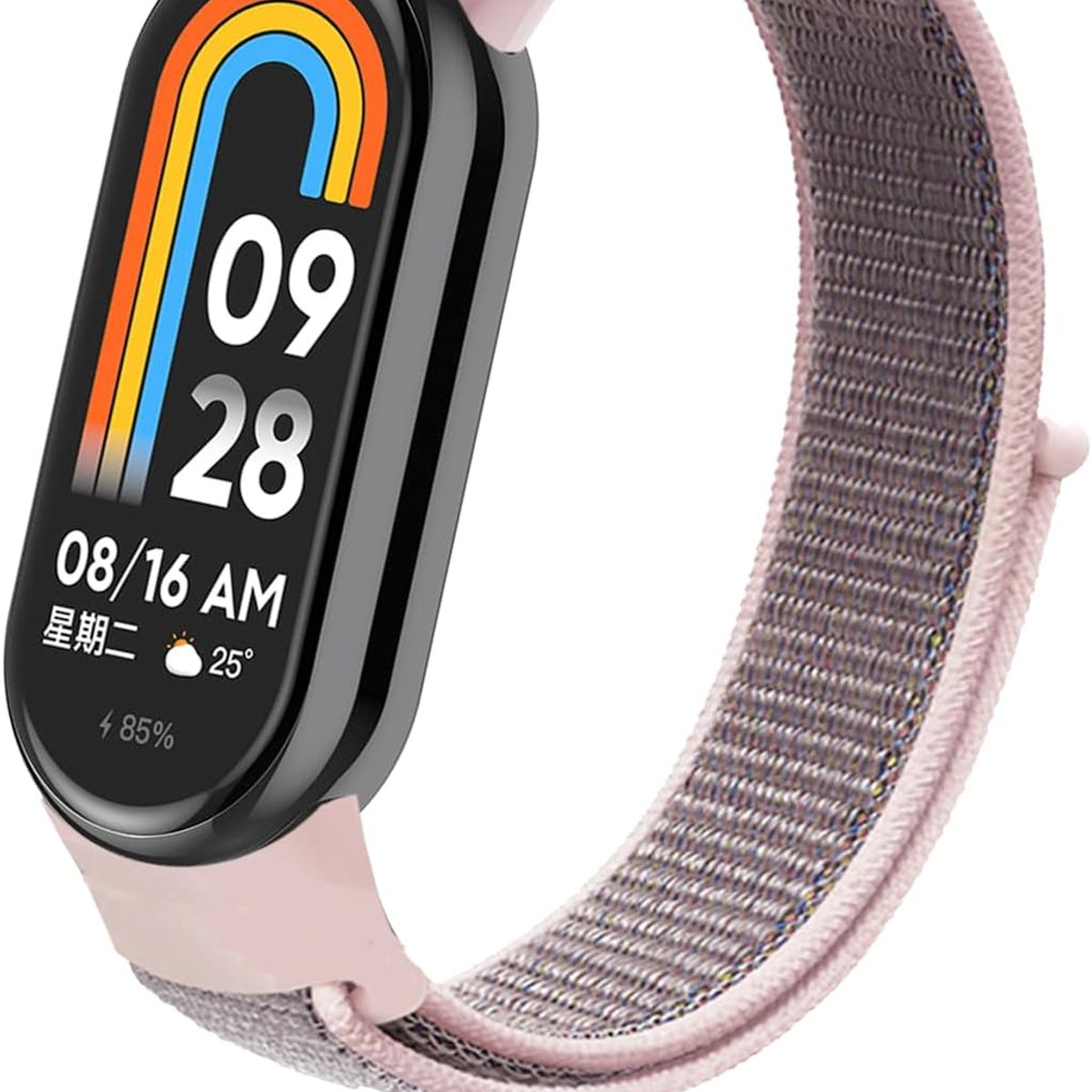 GENERICO - CORREA NYLON PARA XIAOMI BAND 8 ROSADO